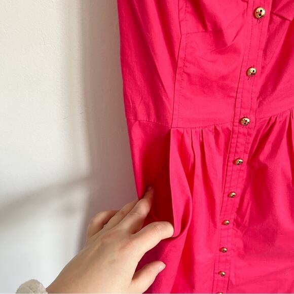 Shoshanna Sleeveless Button Up Mini Dress Pink Size 4 - Picture 7 of 9